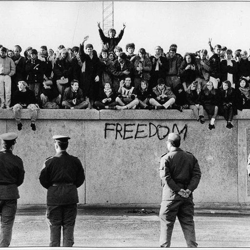 Communism is Cancer group image with FREEDOM graffiti on the Berlin Wall