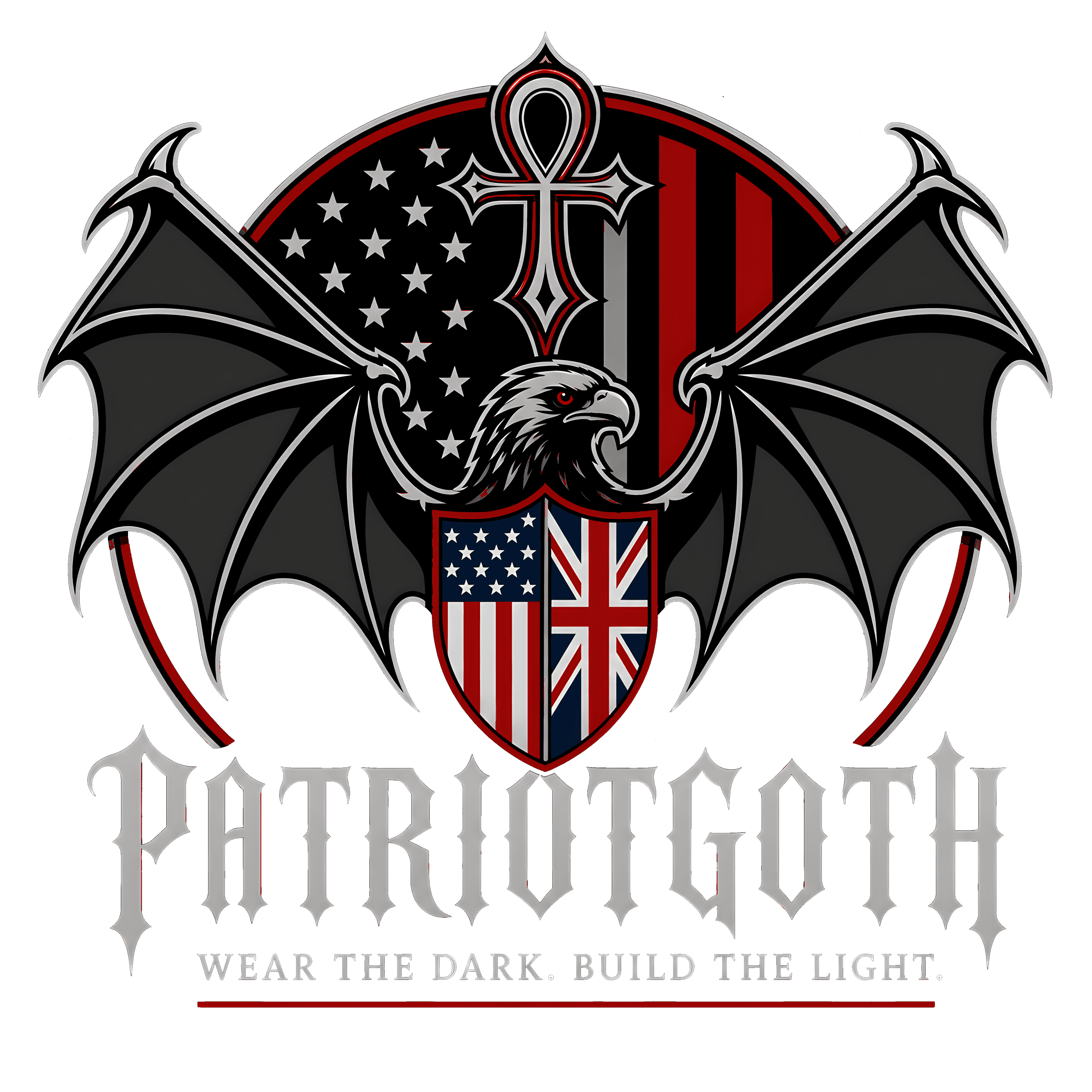 PatriotGoth - eagle and bat emblem with patriotic gothic styling